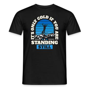 Skitourengehen Skifahren - Männer T-Shirt - Schwarz - Vorne - AI Model Male 178 light (178cm)