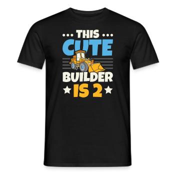 This Cute Builder Is 2 Construction Birthday - Men's T-Shirt - black - Front - AI Model Male 178 light (178cm)