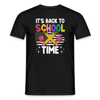 Enseignant patriote le premier jour d’école - T-shirt homme - noir - Devant - AI Model Male 178 light (178cm)