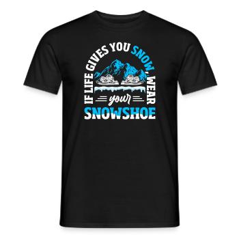 Raquette hiver Randonnée sur neige - T-shirt homme - noir - Devant - AI Model Male 178 light (178cm)