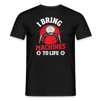 Roboter Computer Ingenieur - Männer T-Shirt - Schwarz - Vorne - AI Model Male 178 light (178cm)