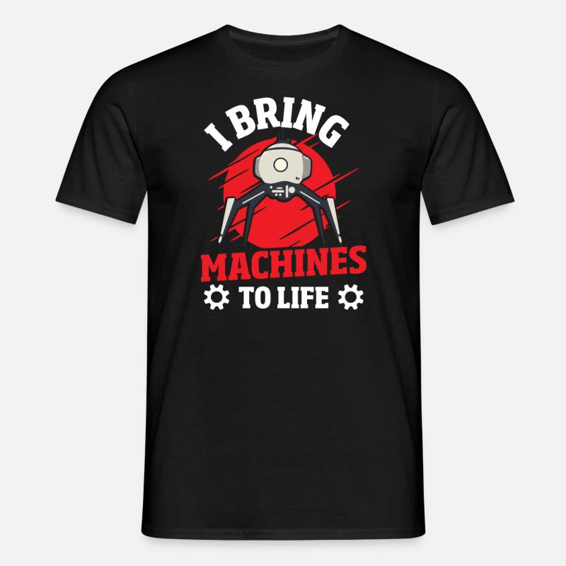 Robot Computer Engineer - Men's T-Shirt - black