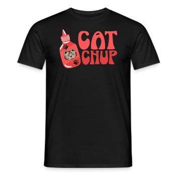 Rattrapage Ketchup Amoureux de la nourriture Gourmet Cat Whisperer - T-shirt homme - noir - Devant - AI Model Male 178 light (178cm)