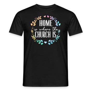 Home Is Where The Church Is Pastor Preacher - Men's T-Shirt - black - Front - AI Model Male 178 light (178cm)