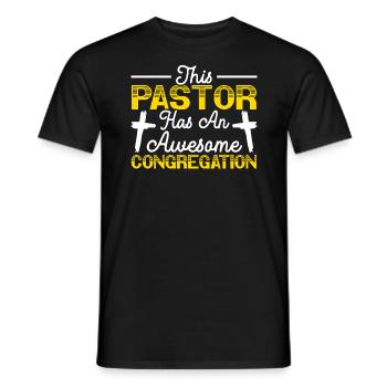 This Pastor Has An Awesome Congregation Preacher - Men's T-Shirt - black - Front - AI Model Male 178 light (178cm)