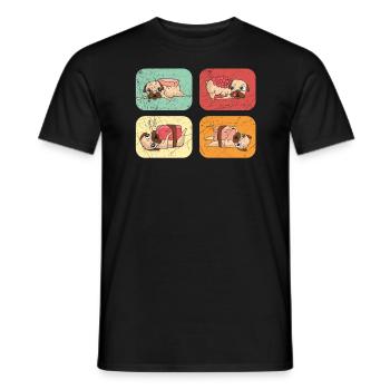 Mops-Besitzer Hundeliebhaber Puppy Paw Love Feinschmecker - Männer T-Shirt - Schwarz - Vorne - AI Model Male 178 light (178cm)