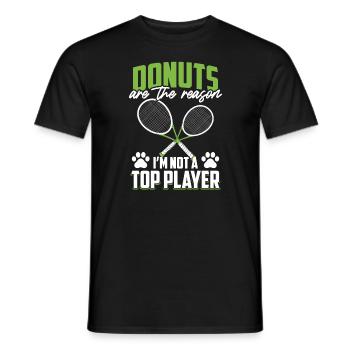 Tennis Player Ghost Kitten - Men's T-Shirt - black - Front - AI Model Male 178 light (178cm)