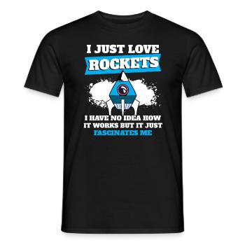 Science des vaisseaux spatiaux J’adore les fusées - T-shirt homme - noir - Devant - AI Model Male 178 light (178cm)