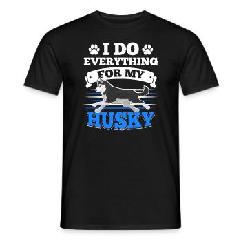 Husky Huskies dog owners - Men's T-Shirt - black - Front - AI Model Male 178 light (178cm)