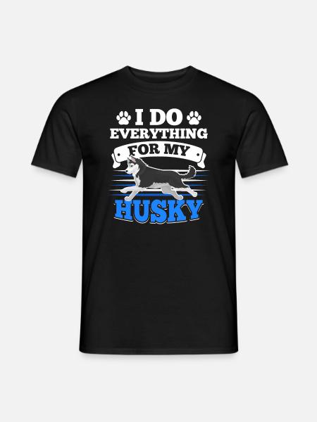 Husky Huskies Hundehalter - Männer T-Shirt - Schwarz
