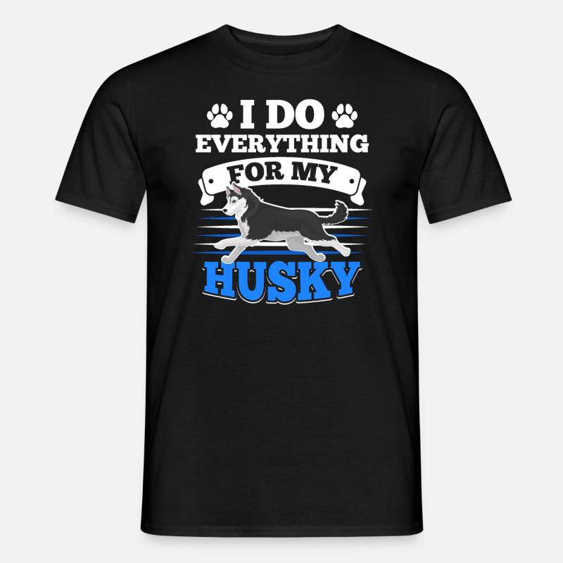 Husky Huskies Hundehalter - Männer T-Shirt - Schwarz