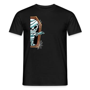 Mummy in the grave Halloween - Men's T-Shirt - black - Front - AI Model Male 178 light (178cm)