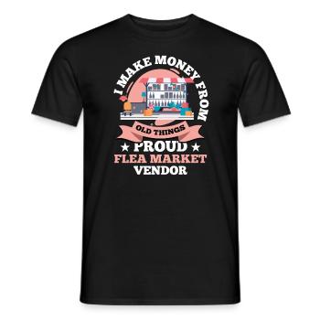 Basar Stolzer Flohmarktverkäufer Junkie - Männer T-Shirt - Schwarz - Vorne - AI Model Male 178 light (178cm)