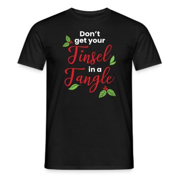 Ne mettez pas votre guirlande dans un enchevêtrement - T-shirt homme - noir - Devant - AI Model Male 178 light (178cm)