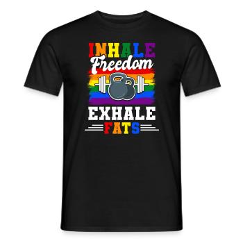 Heli Skiing - Men's T-Shirt - black - Front - AI Model Male 178 light (178cm)