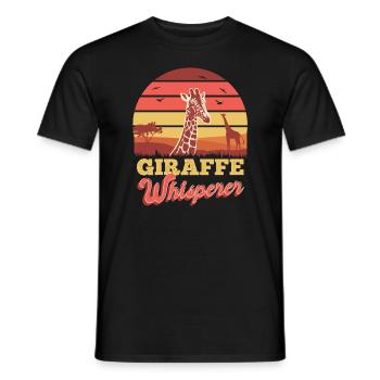 Giraffe Whisperer Safari Giraffe Lovers - Men's T-Shirt - black - Front - AI Model Male 178 light (178cm)