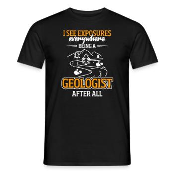 Géologue Géologie Collecte de roches - T-shirt homme - noir - Devant - AI Model Male 178 light (178cm)