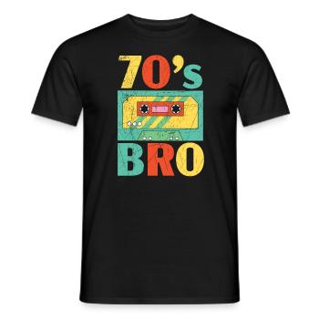 70's Bro 1970 Vintage Seventies Party 1970s - T-shirt homme - noir - Devant - AI Model Male 178 light (178cm)