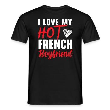 Ich liebe meine heiße französische Freundin Valentinstag - Männer T-Shirt - Schwarz - Vorne - AI Model Male 178 light (178cm)