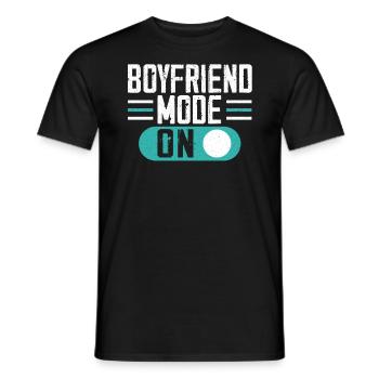 Boyfriend Mode On Relationship Valentines Day - Men's T-Shirt - black - Front - AI Model Male 178 light (178cm)