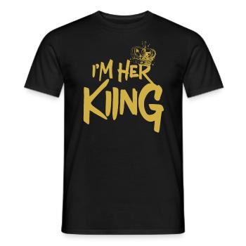 Je suis son roi petit ami couple Saint-Valentin - T-shirt homme - noir - Devant - AI Model Male 178 light (178cm)
