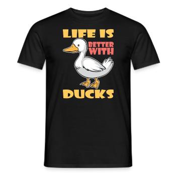 La vie est meilleure avec les canards Ente Enten - T-shirt homme - noir - Devant - AI Model Male 178 light (178cm)