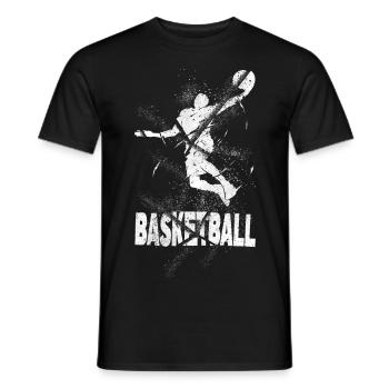 Basketball Basketball Player Dunking Grunge Splash - Men's T-Shirt - black - Front - AI Model Male 178 light (178cm)