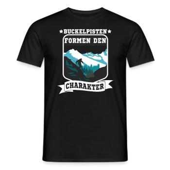 Skifahrer Skipiste Buckelpisten - Männer T-Shirt - Schwarz - Vorne - AI Model Male 178 light (178cm)