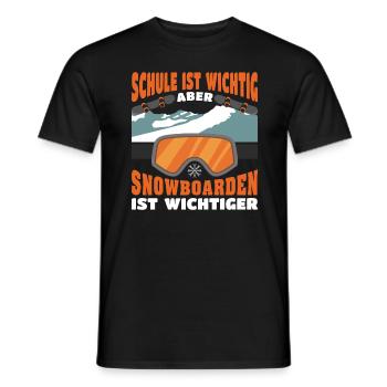 Snowboard fahren Schule ist wichtig - Männer T-Shirt - Schwarz - Vorne - AI Model Male 178 light (178cm)