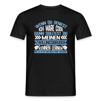 Zwillinge Zwillingsbruder Geschwister - Männer T-Shirt - Schwarz - Vorne - AI Model Male 178 light (178cm)