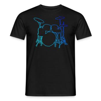Drum Kit Men's Percussionist Drums - Men's T-Shirt - black - Front - AI Model Male 178 light (178cm)
