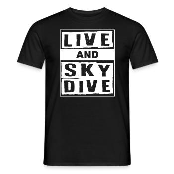 Parachute en direct et parachute - T-shirt homme - noir - Devant - AI Model Male 178 light (178cm)