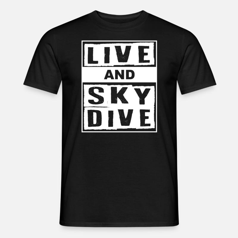 Live And Skydive Fallschirm - Männer T-Shirt - Schwarz