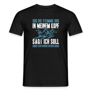 Skifahrer Skiurlaub Die Stimme in meinem Kopf - Männer T-Shirt - Schwarz - Vorne - AI Model Male 178 light (178cm)