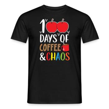 100 Days Of Coffee And Chaos 100 Days Of School - Men's T-Shirt - black - Front - AI Model Male 178 light (178cm)