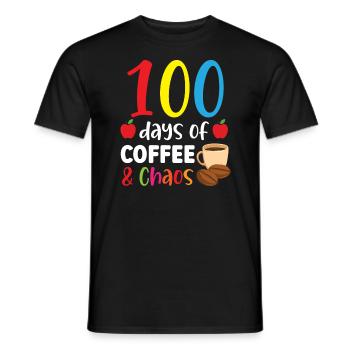 100 Days Of Coffee And Chaos 100 Days Of School - Men's T-Shirt - black - Front - AI Model Male 178 light (178cm)