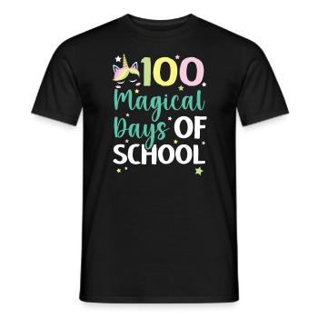 100 Magical Of Days Of School Unicorn Lover - Men's T-Shirt - black - Front - AI Model Male 178 light (178cm)