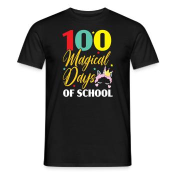 100 Magical Of Days Of School Unicorn Lover - Men's T-Shirt - black - Front - AI Model Male 178 light (178cm)
