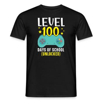 Level 100 Days Of School Unlocked Video Game Gamer - Men's T-Shirt - black - Front - AI Model Male 178 light (178cm)