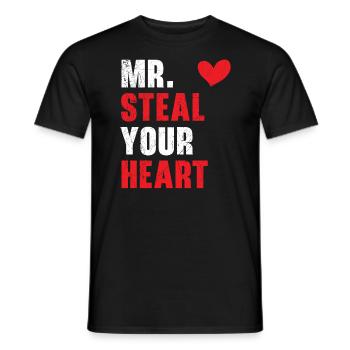 M. Steal Your Heart Saint Valentin Jour des Cœurs - T-shirt homme - noir - Devant - AI Model Male 178 light (178cm)