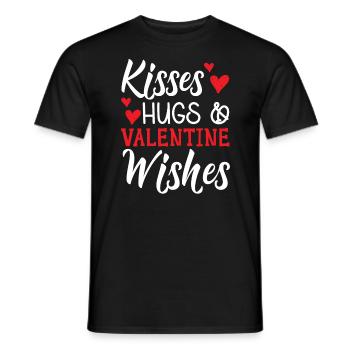 Bisous Câlins et souhaits de Saint-Valentin Saint-Valentin - T-shirt homme - noir - Devant - AI Model Male 178 light (178cm)