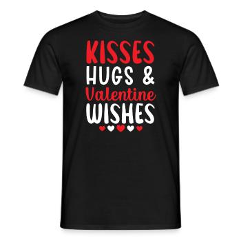 Bisous Câlins et souhaits de Saint-Valentin Saint-Valentin - T-shirt homme - noir - Devant - AI Model Male 178 light (178cm)