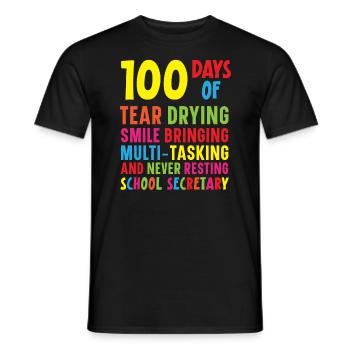 Happy 100th Day Of School Teacher Student Educator - Men's T-Shirt - black - Front - AI Model Male 178 light (178cm)