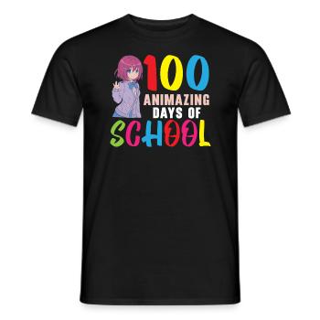 100 Animazing Days Of School Anime Lover Manga - Men's T-Shirt - black - Front - AI Model Male 178 light (178cm)
