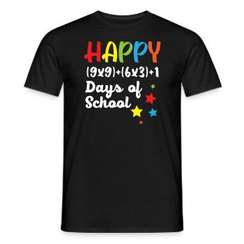 Happy 100th Day Of School Teacher Student Educator - Men's T-Shirt - black - Front - AI Model Male 178 light (178cm)
