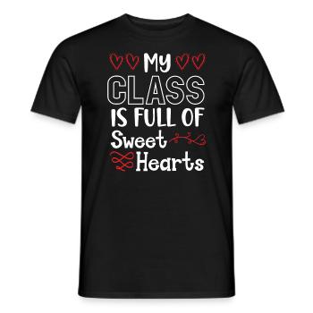 Ma classe est pleine de cœurs doux Saint-Valentin - T-shirt homme - noir - Devant - AI Model Male 178 light (178cm)