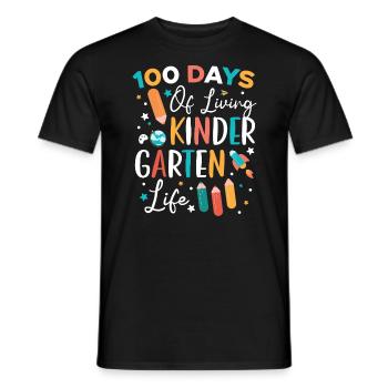 100 Tage Leben Kindergarten Leben Schule - Männer T-Shirt - Schwarz - Vorne - AI Model Male 178 light (178cm)