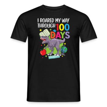J’ai rugi à travers 100 jours d’école Dino - T-shirt homme - noir - Devant - AI Model Male 178 light (178cm)