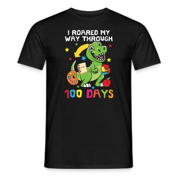 J’ai rugi à travers 100 jours d’école Dino - T-shirt homme - noir - Devant - AI Model Male 178 light (178cm)