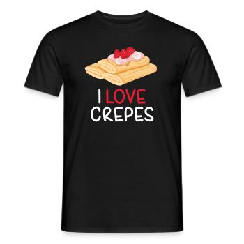 I Love Crepes Crepe Pancakes - Men's T-Shirt - black - Front - AI Model Male 178 light (178cm)